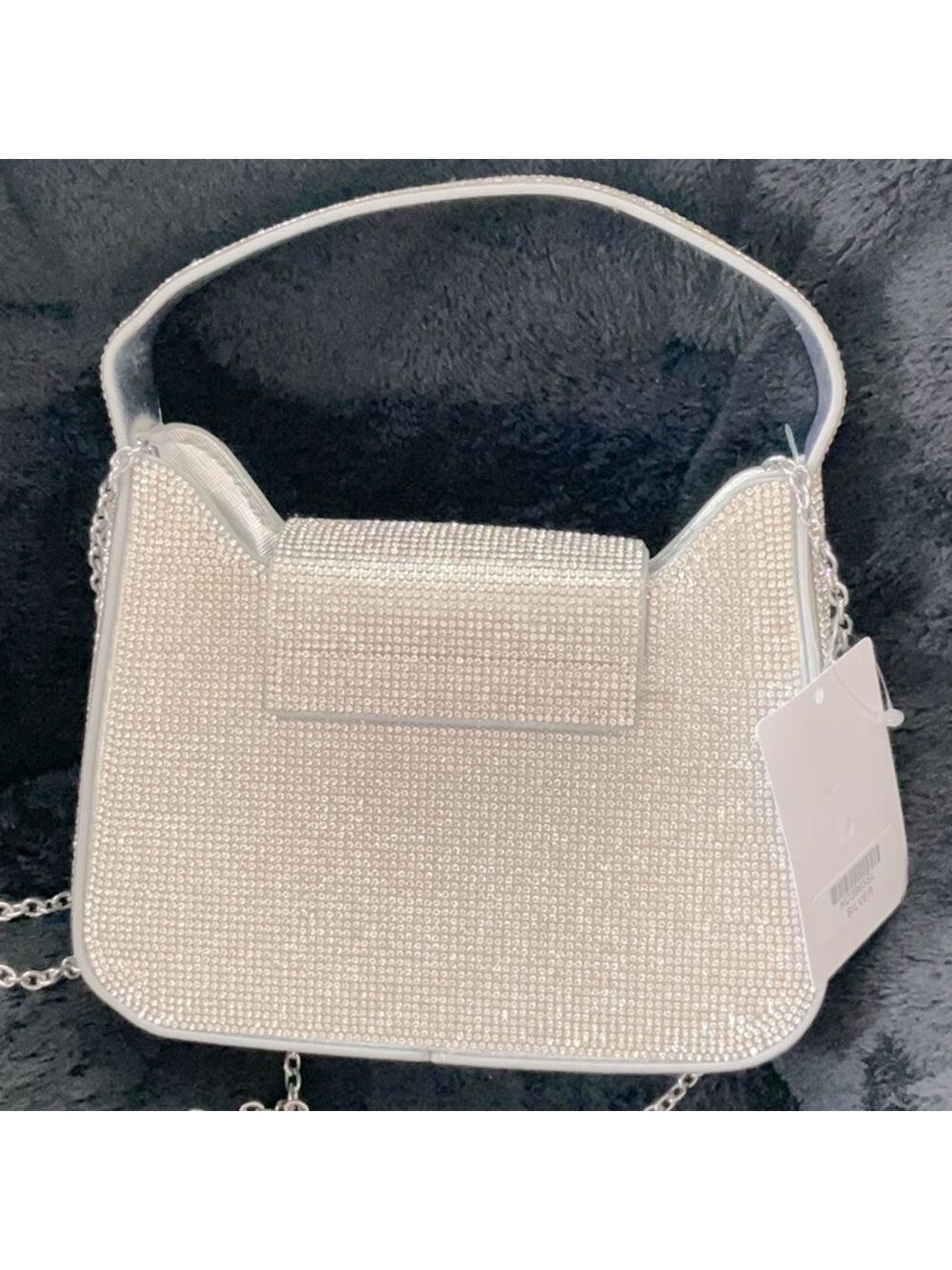 Silver Rhinestone Hand and Crossbody Bag - Picture 3 of 4